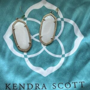 Elle Gold Drop Earrings in Ivory Mother-of-Pearl